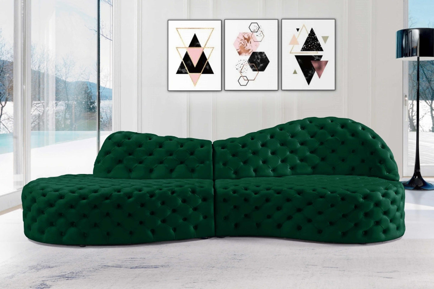 Royal Velvet 2pc. Sectional SKU: 654-Sectional - Venini Furniture
