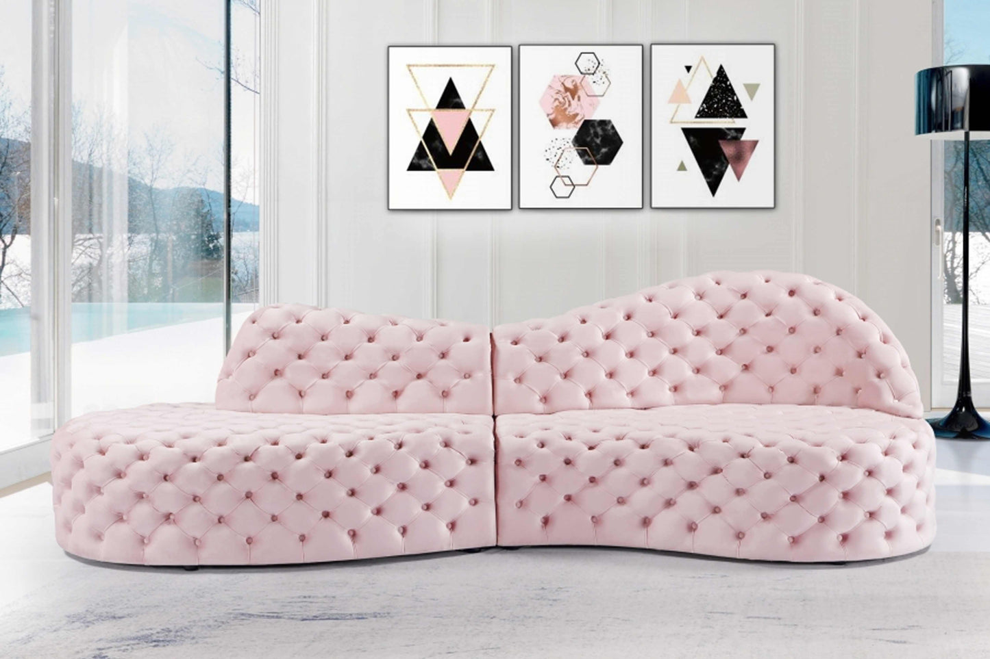 Royal Velvet 2pc. Sectional SKU: 654-Sectional - Venini Furniture