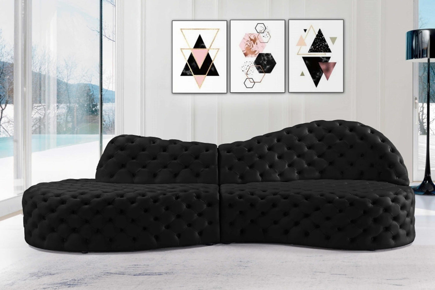 Royal Velvet 2pc. Sectional SKU: 654-Sectional - Venini Furniture