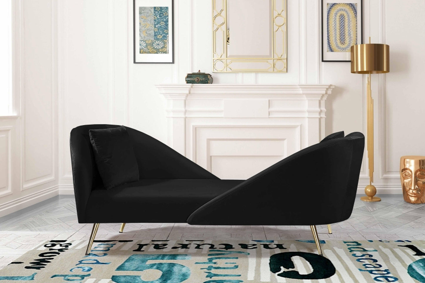 Nolan Velvet Chaise SKU: 656-Chaise - Venini Furniture