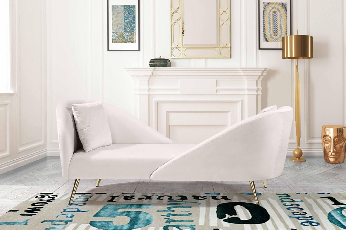 Nolan Velvet Chaise SKU: 656-Chaise - Venini Furniture