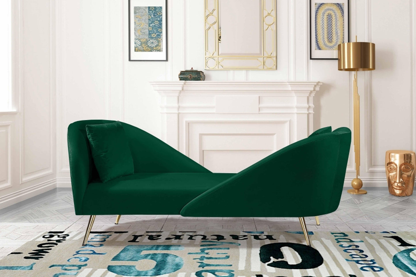 Nolan Velvet Chaise SKU: 656-Chaise - Venini Furniture