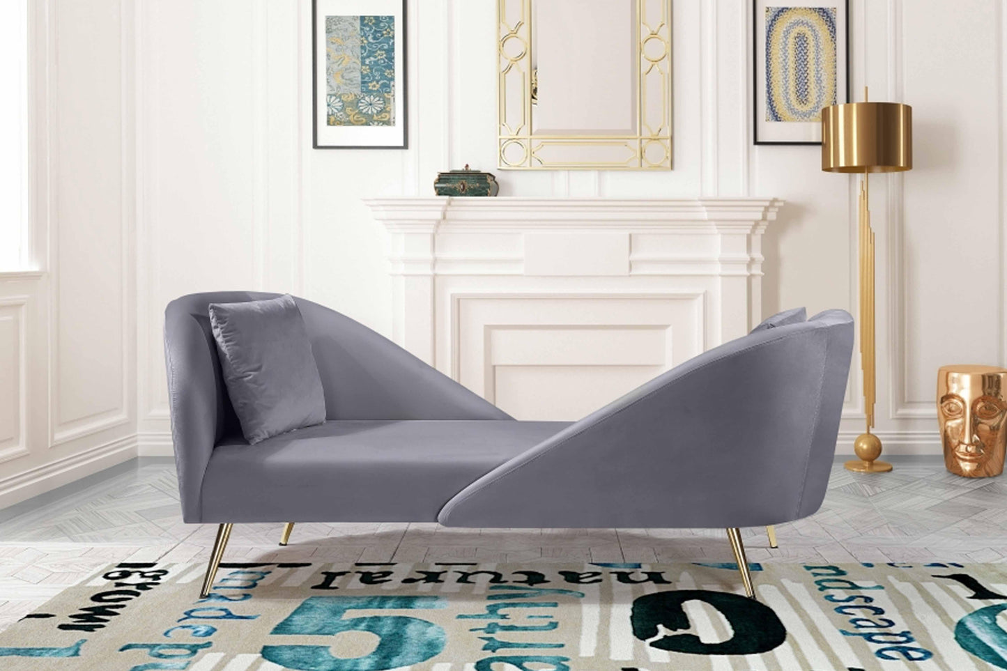 Nolan Velvet Chaise SKU: 656-Chaise - Venini Furniture