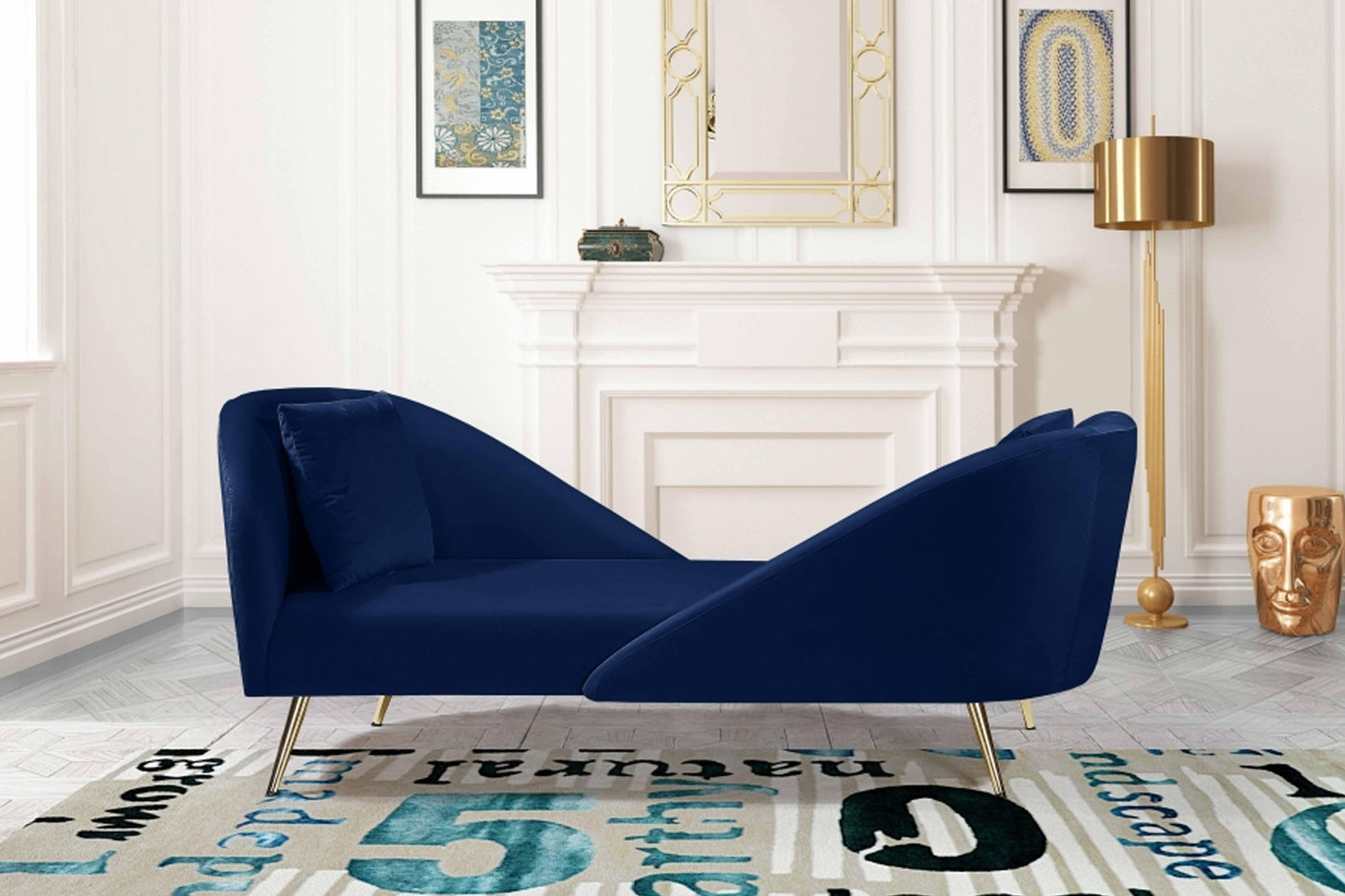 Nolan Velvet Chaise SKU: 656-Chaise - Venini Furniture
