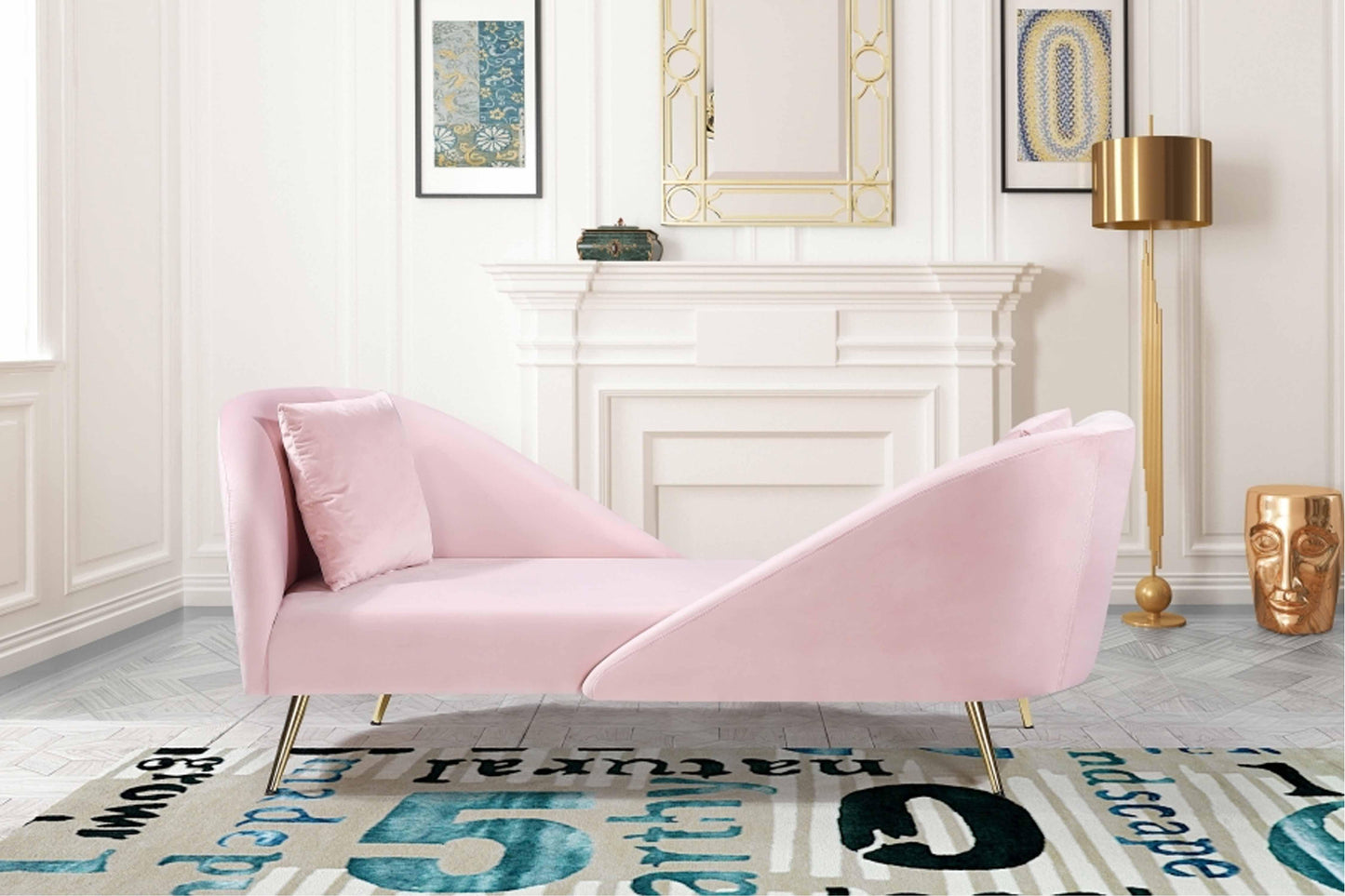 Nolan Velvet Chaise SKU: 656-Chaise - Venini Furniture