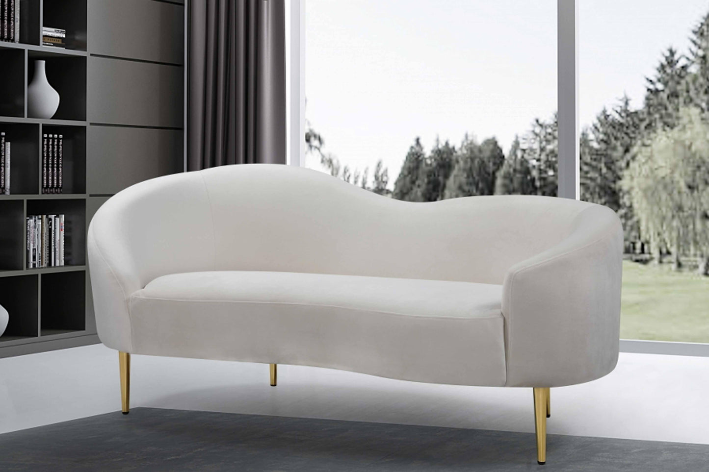 Ritz Velvet Loveseat SKU: 659L - Venini Furniture