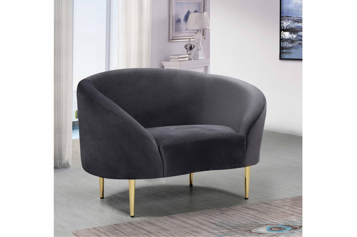 Ritz Velvet Chair SKU: 659-C - Venini Furniture