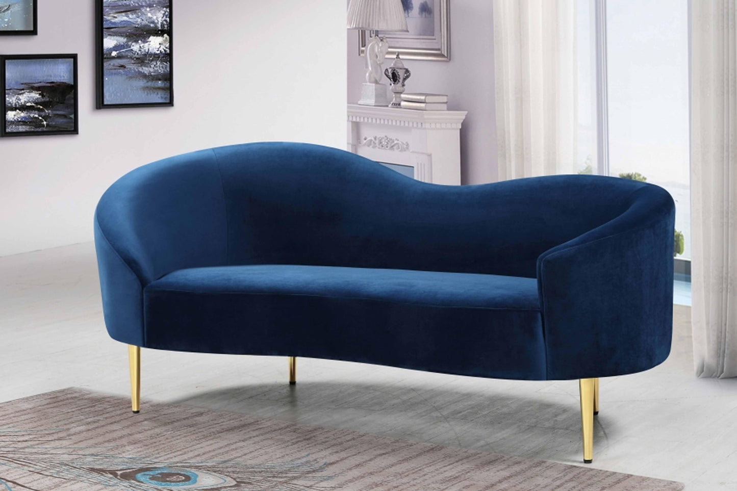 Ritz Velvet Loveseat SKU: 659L - Venini Furniture