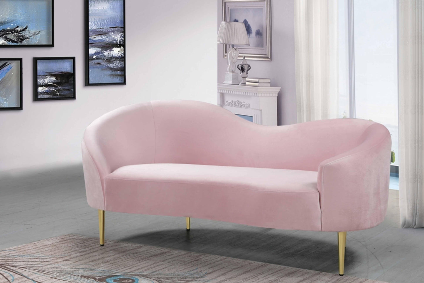 Ritz Velvet Loveseat SKU: 659L - Venini Furniture
