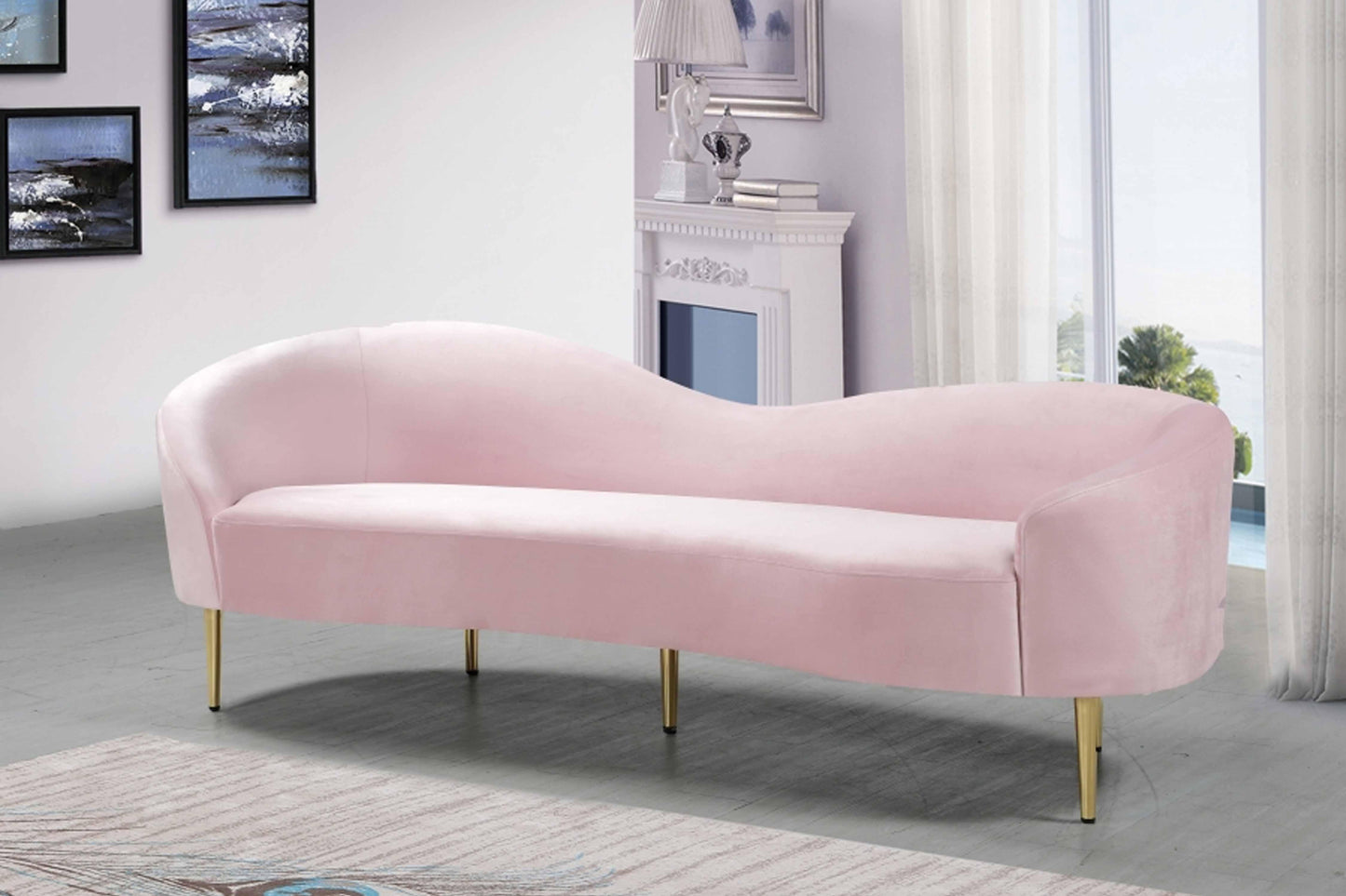 Ritz Velvet Sofa SKU: 659-S - Venini Furniture 