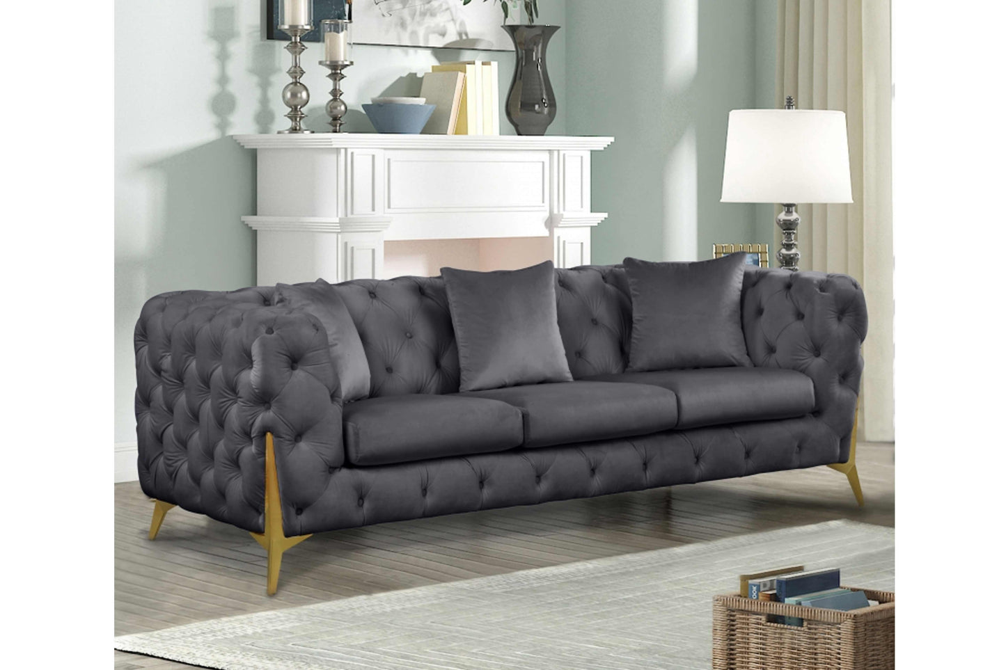 Kingdom Velvet Sofa SKU: 695-S - Venini Furniture