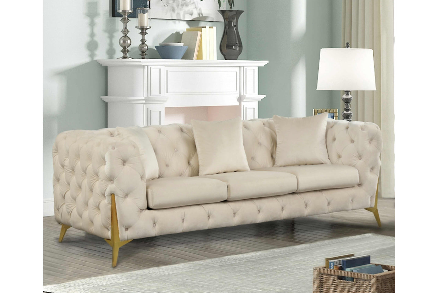 Kingdom Velvet Sofa SKU: 695-S - Venini Furniture