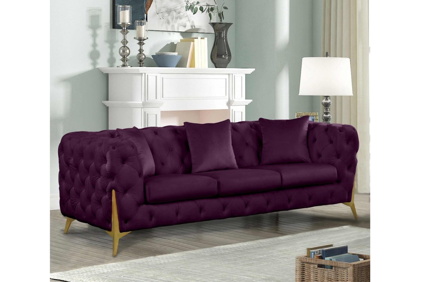 Kingdom Velvet Sofa SKU: 695-S - Venini Furniture