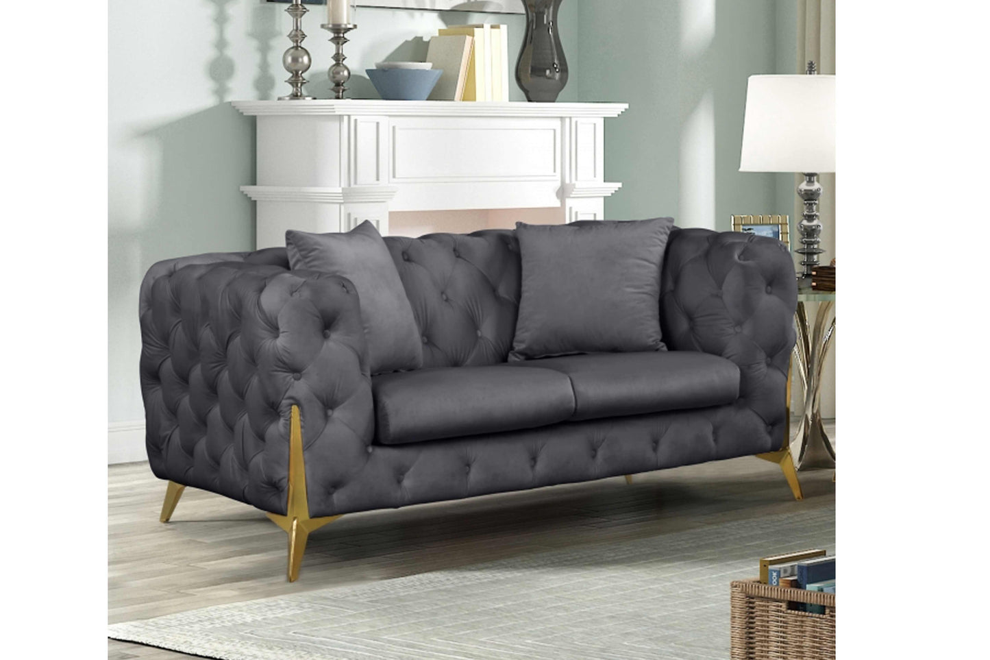 Kingdom Velvet Loveseat SKU: 695-L - Venini Furniture