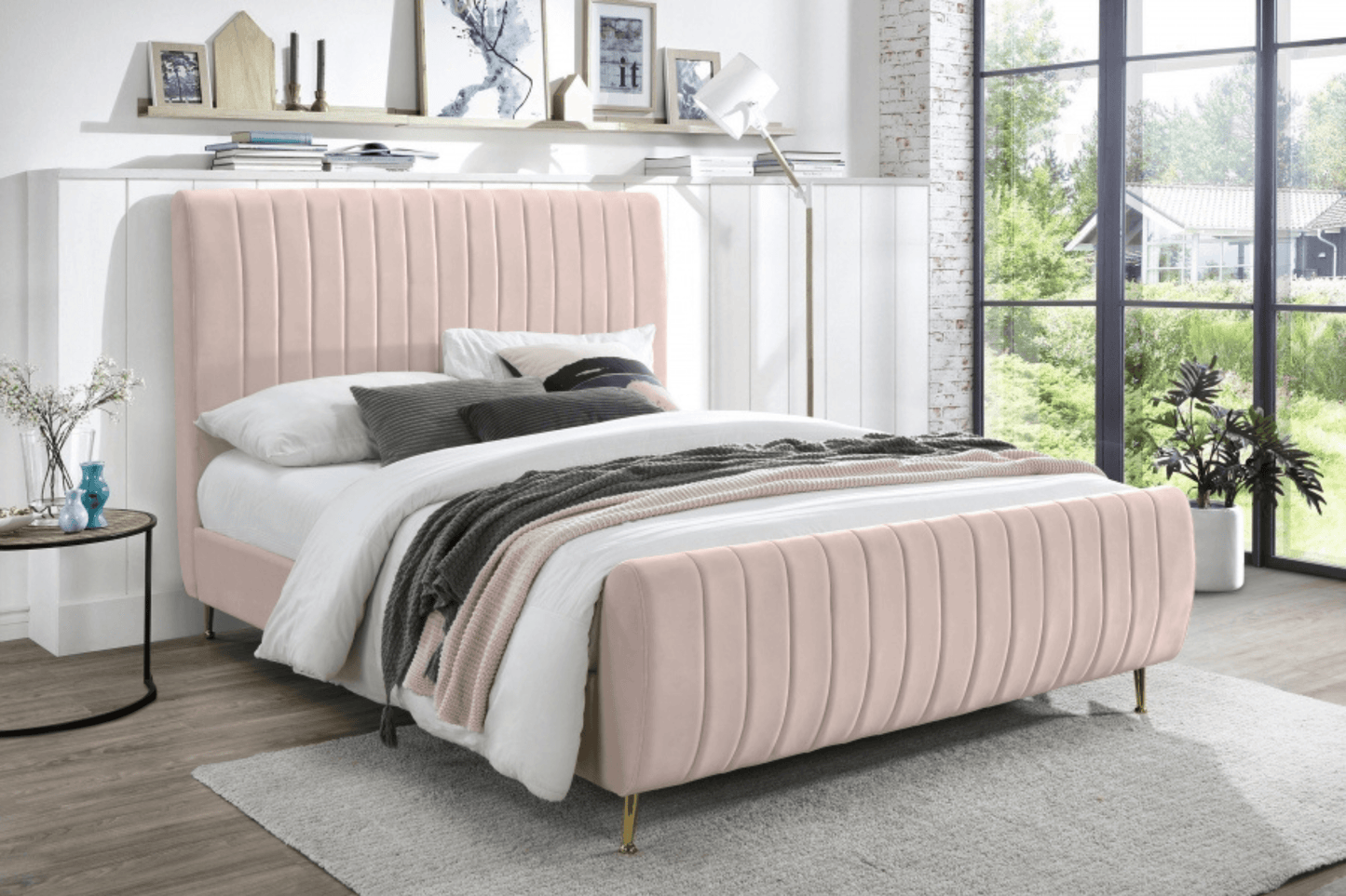 Zara Velvet Bed SKU: Zara - Venini Furniture 