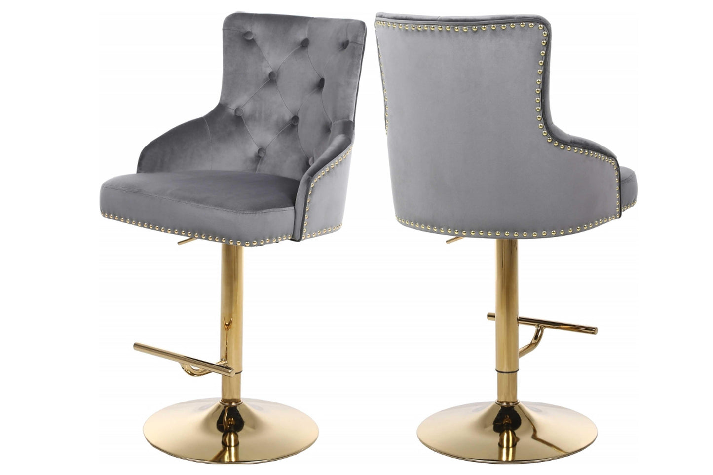 Claude Velvet Adjustable Bar | Counter Stool SKU: 713 - Venini Furniture