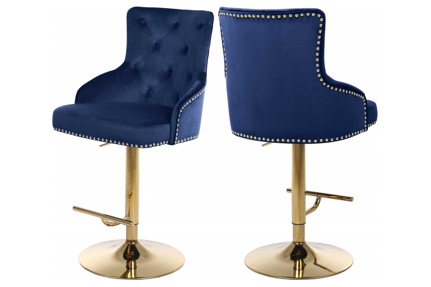 Claude Velvet Adjustable Bar | Counter Stool SKU: 713 - Venini Furniture