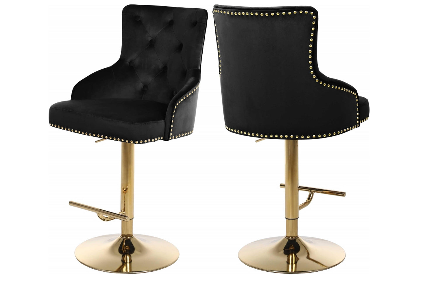 Claude Velvet Adjustable Bar | Counter Stool SKU: 713 - Venini Furniture
