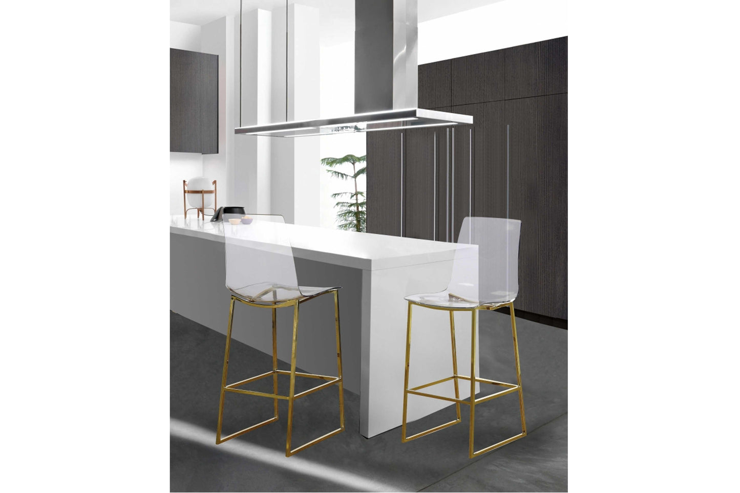 Lumen Gold/Chrome Counter Stool Model 18719-720 - Venini Furniture