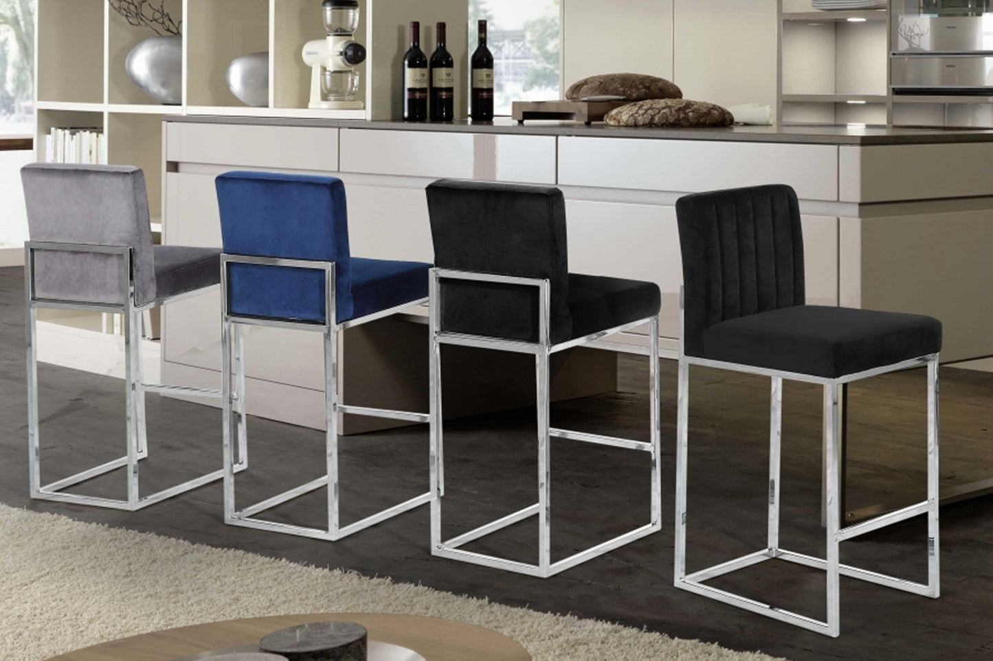 Giselle Velvet Counter Stool SKU: 781-782 - Venini Furniture