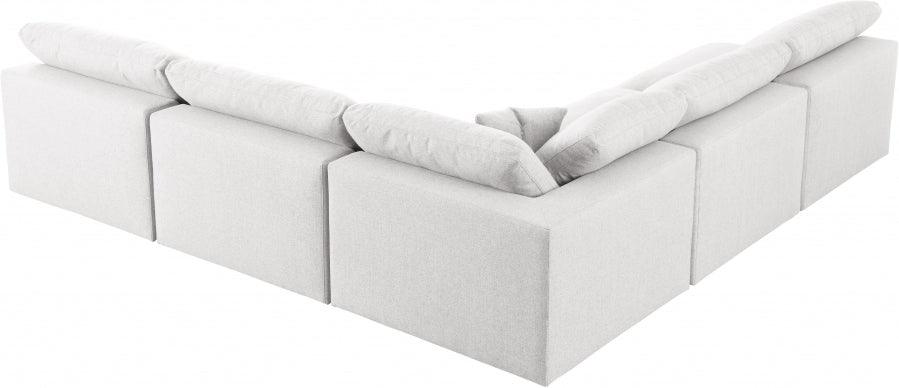 Serene Linen Deluxe Cloud Modular Down Filled Overstuffed Sectional Model 601-Sec5B - Venini Furniture