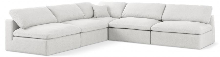 Serene Linen Deluxe Cloud Modular Down Filled Overstuffed Sectional Model 601-Sec5B - Venini Furniture