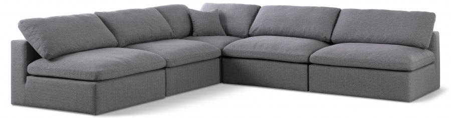 Serene Linen Deluxe Cloud Modular Down Filled Overstuffed Sectional Model 601-Sec5B - Venini Furniture