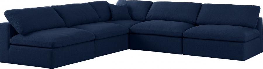 Serene Linen Deluxe Cloud Modular Down Filled Overstuffed Sectional Model 601-Sec5B - Venini Furniture