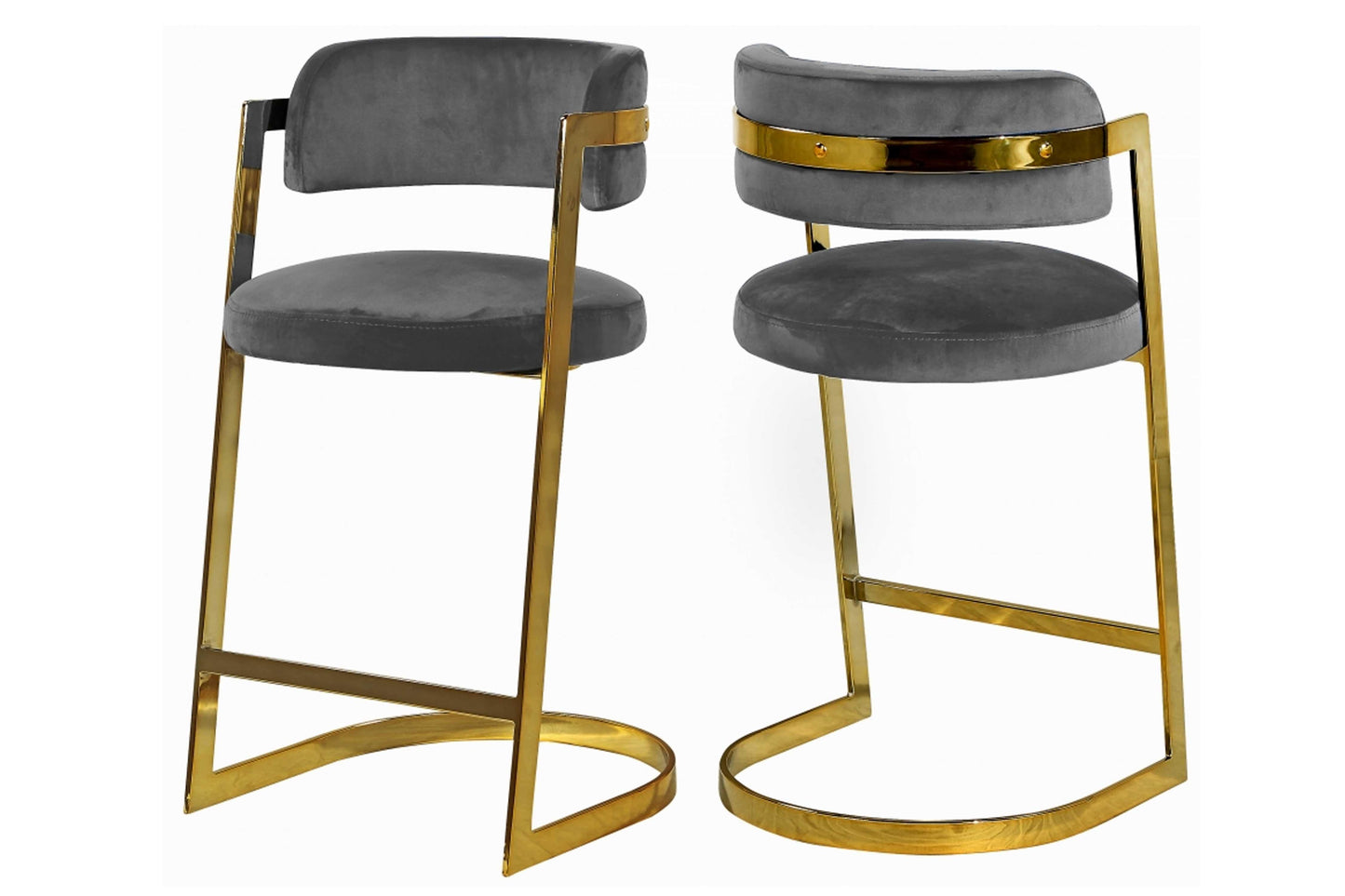 Stephanie Velvet Counter Stool SKU: 796-C - Venini Furniture