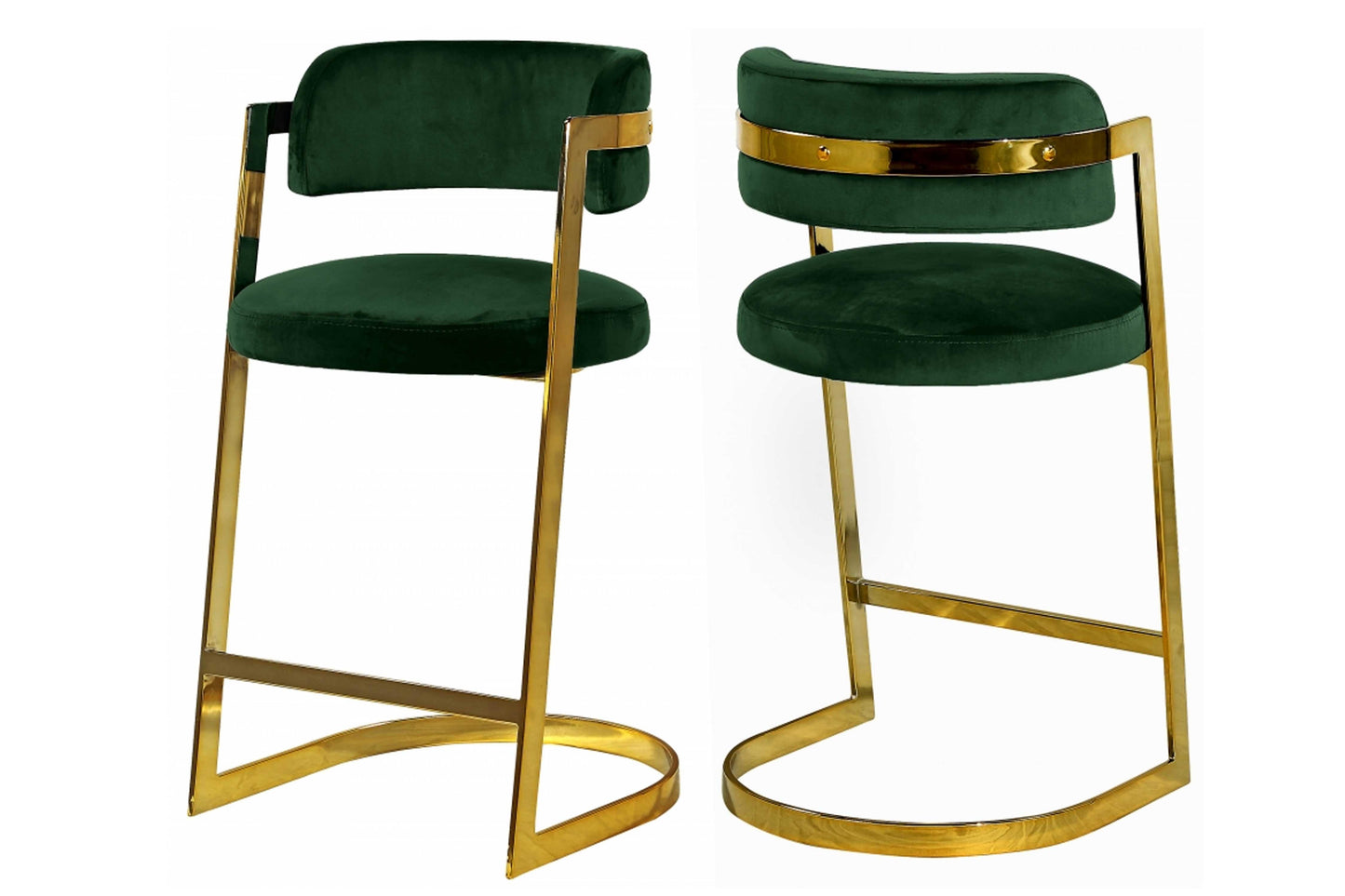 Stephanie Velvet Counter Stool SKU: 796-C - Venini Furniture