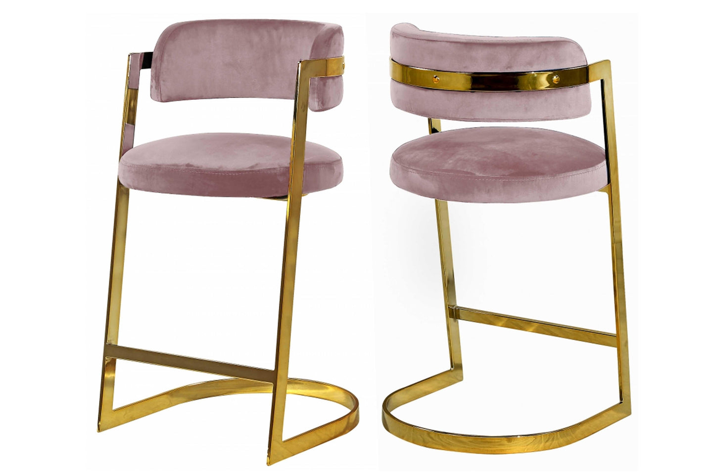 Stephanie Velvet Counter Stool SKU: 796-C - Venini Furniture