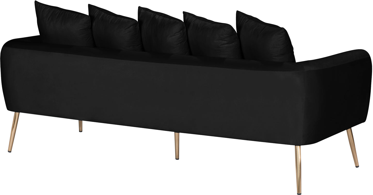 Quinn Velvet Sofa SKU: 639Black-S