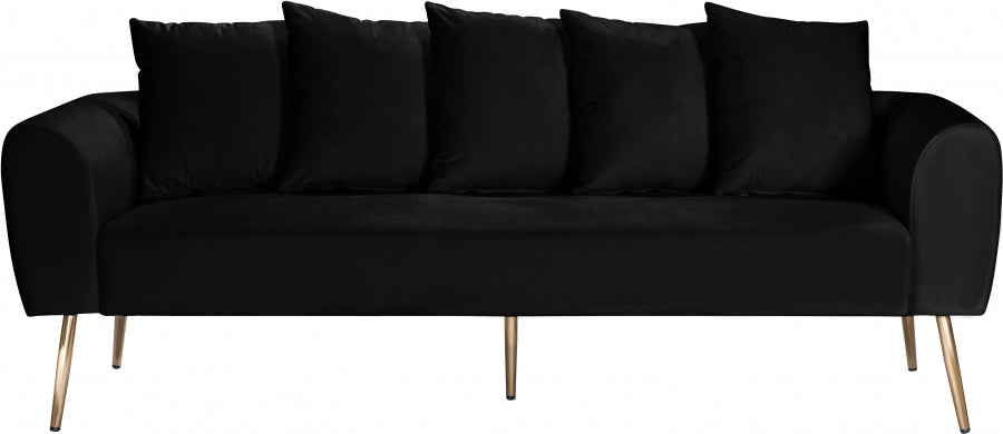 Quinn Velvet Sofa SKU: 639Black-S