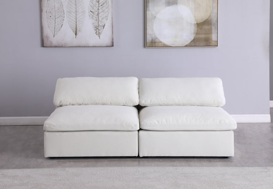 Serene Linen Textured Deluxe Modular Down Filled Cloud-Like Comfort Overstuffed 78" Armless Sofa