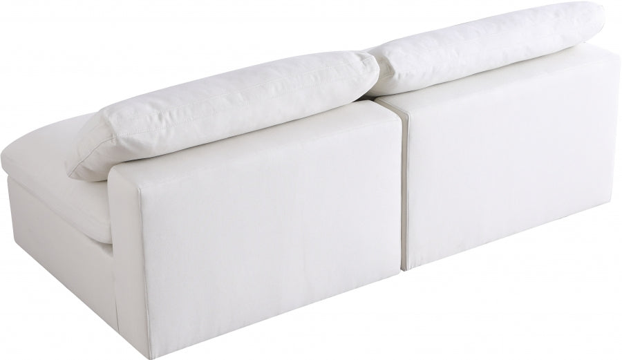 Serene Linen Textured Deluxe Modular Down Filled Cloud-Like Comfort Overstuffed 78" Armless Sofa