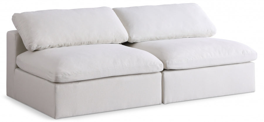 Serene Linen Textured Deluxe Modular Down Filled Cloud-Like Comfort Overstuffed 78" Armless Sofa