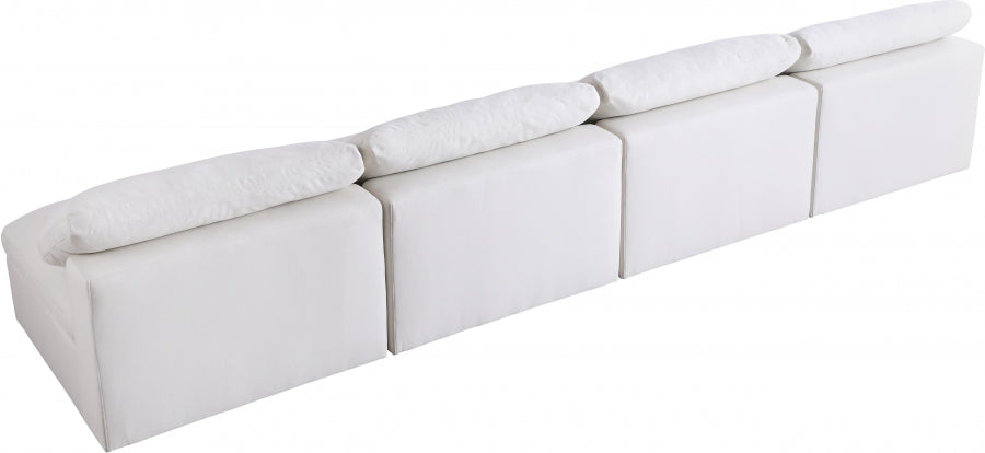 Serene Linen Textured Deluxe Modular Down Filled Cloud-Like Comfort Overstuffed 156" Armless Sofa
