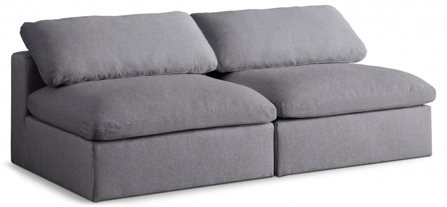 Serene Linen Textured Deluxe Modular Down Filled Cloud-Like Comfort Overstuffed 78" Armless Sofa