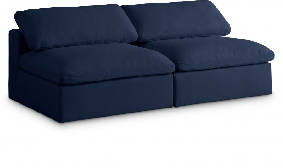 Serene Linen Textured Deluxe Modular Down Filled Cloud-Like Comfort Overstuffed 78" Armless Sofa