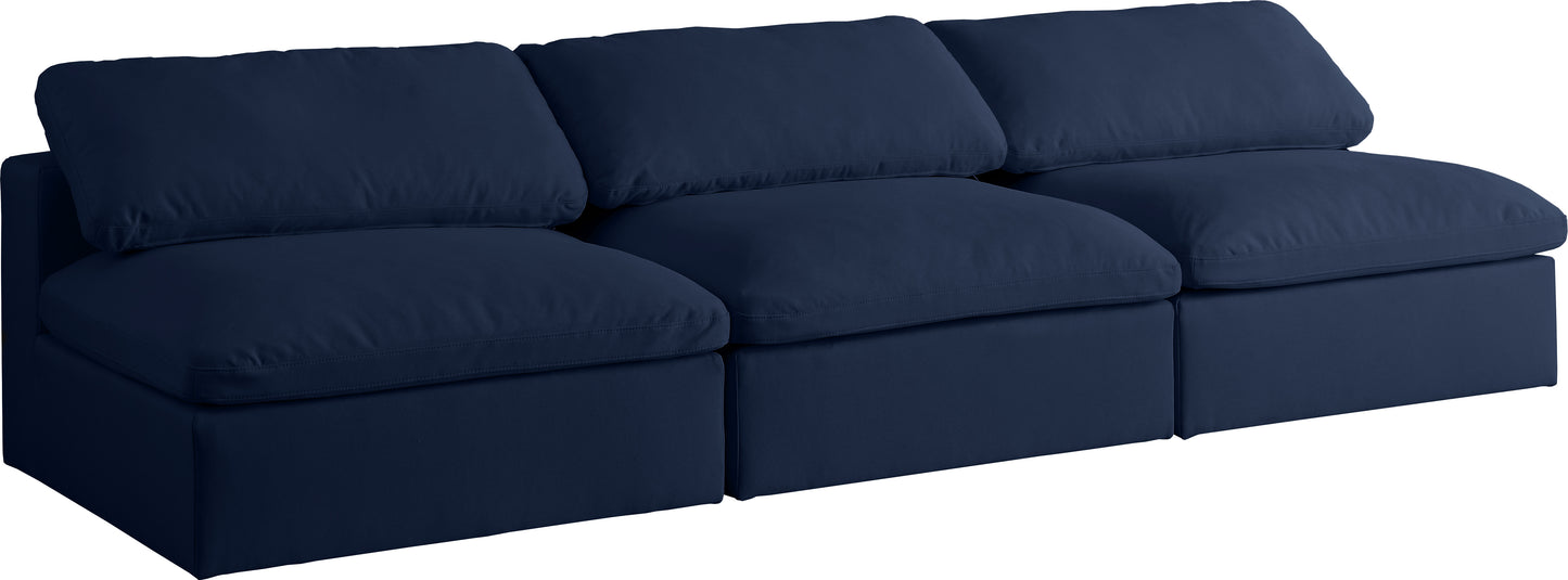 Serene Linen Textured Deluxe Modular Down Filled Cloud-Like Comfort Overstuffed 117" Armless Sofa