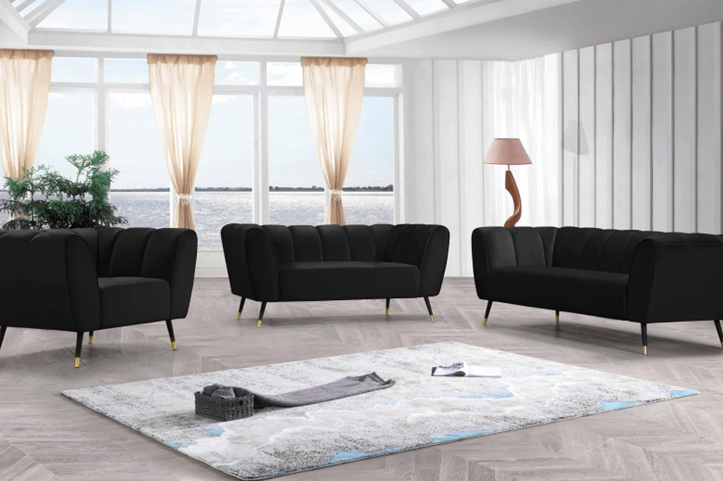 Beaumon Velvet 3 pcs Set SKU: 626-S3 - Venini Furniture