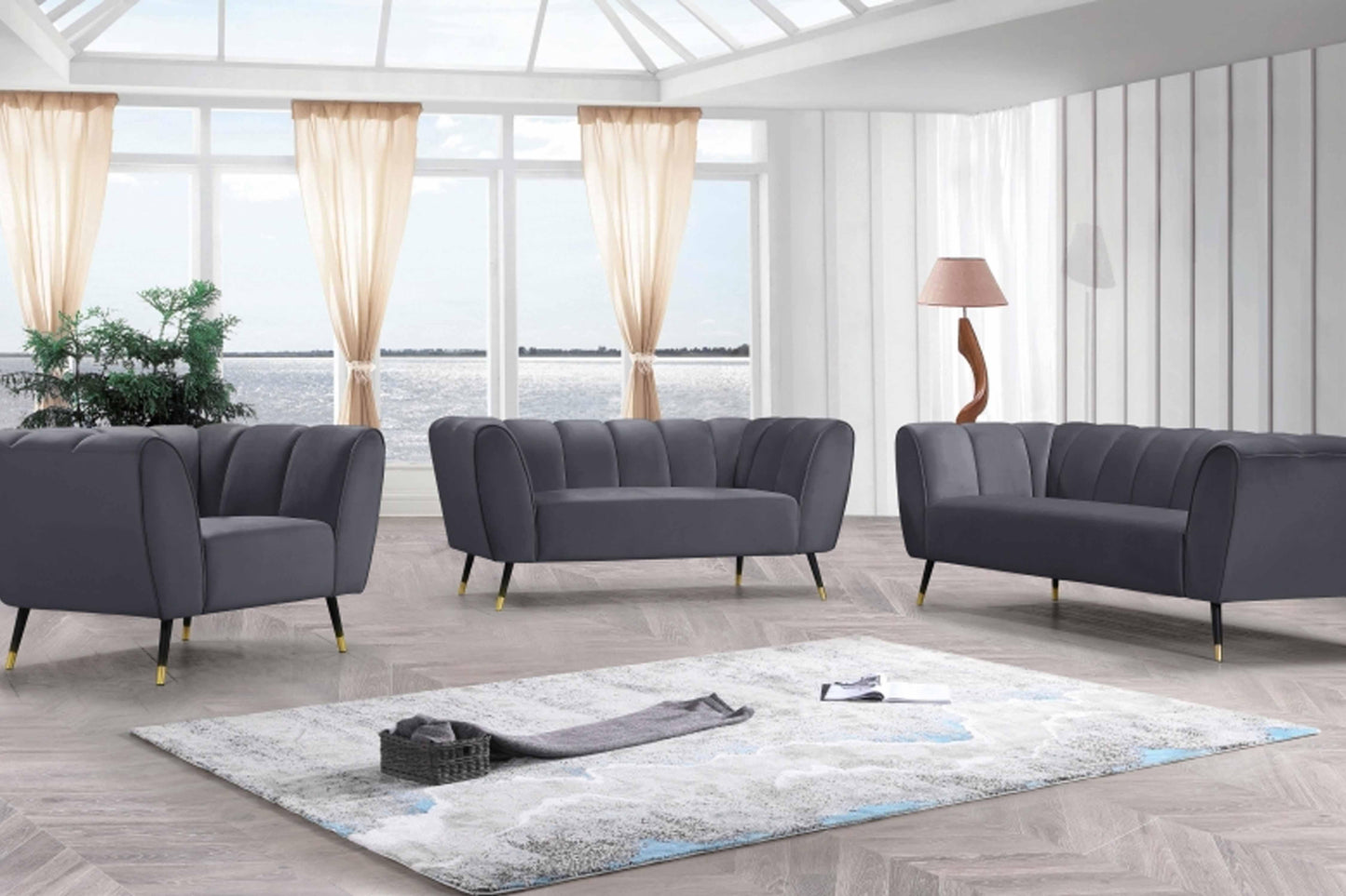 Beaumon Velvet 3 pcs Set SKU: 626-S3 - Venini Furniture
