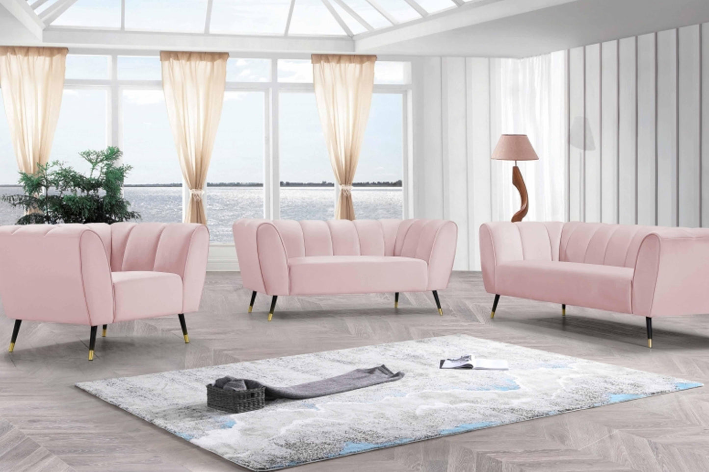 Beaumon Velvet 3 pcs Set SKU: 626-S3 - Venini Furniture