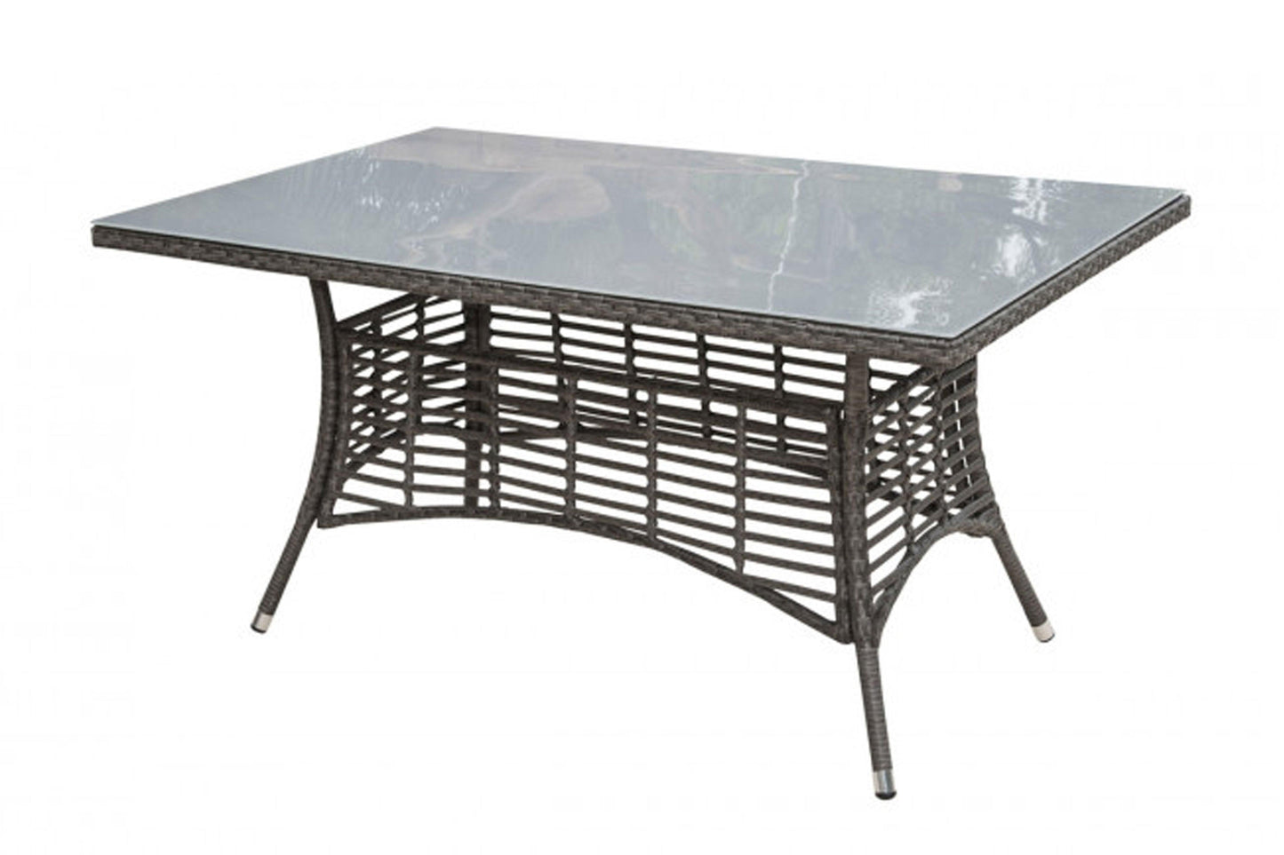 Graphite 36" x 60" Rectangular Table w/grey tempered glass SKU: PJO-1601-GRY-RT - Venini Furniture 