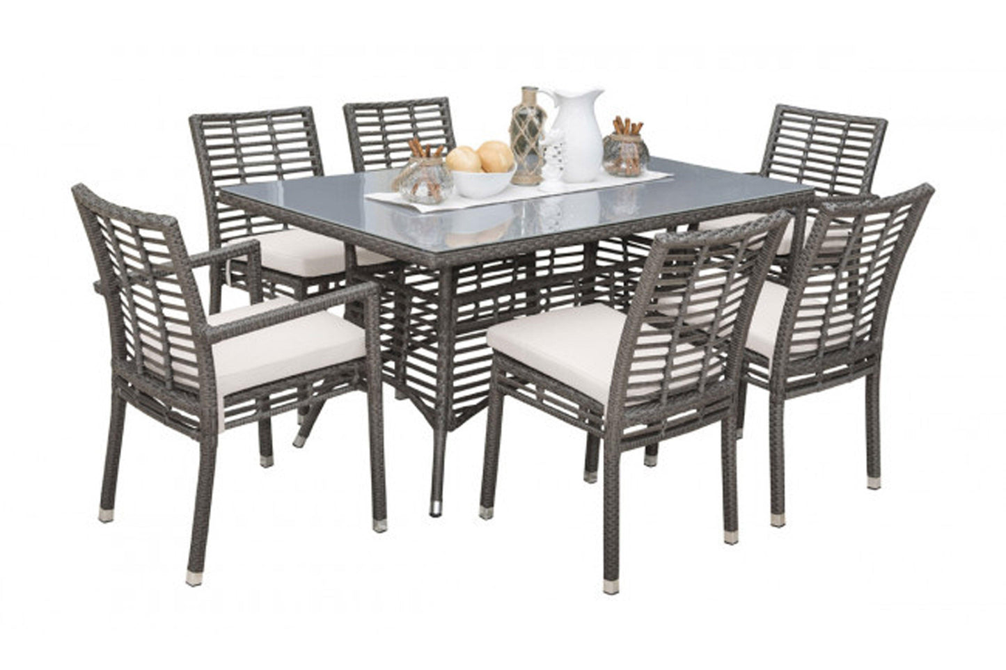 Graphite 7 PC Dining Set SKU: PJO-1601-GRY-7AS - Venini Furniture