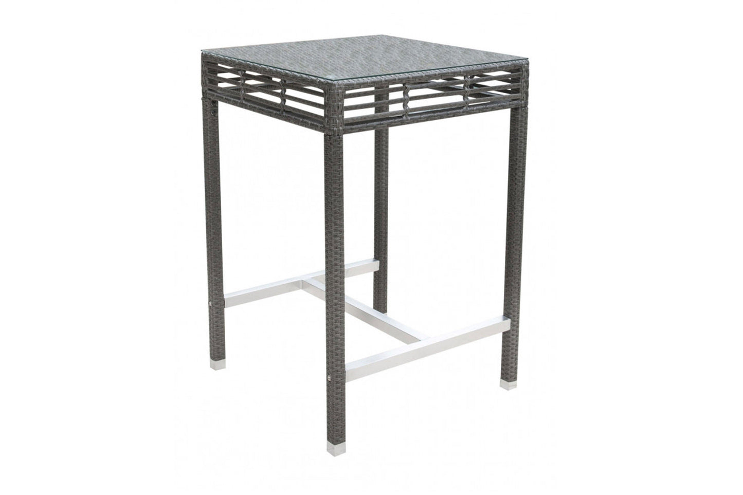 Graphite 36" Square Pub Table w/glass SKU: PJO-1601-GRY-PT - Venini Furniture