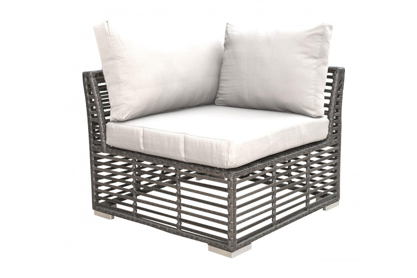 Graphite Corner Unit w/off-white cushion - Venini Furniture