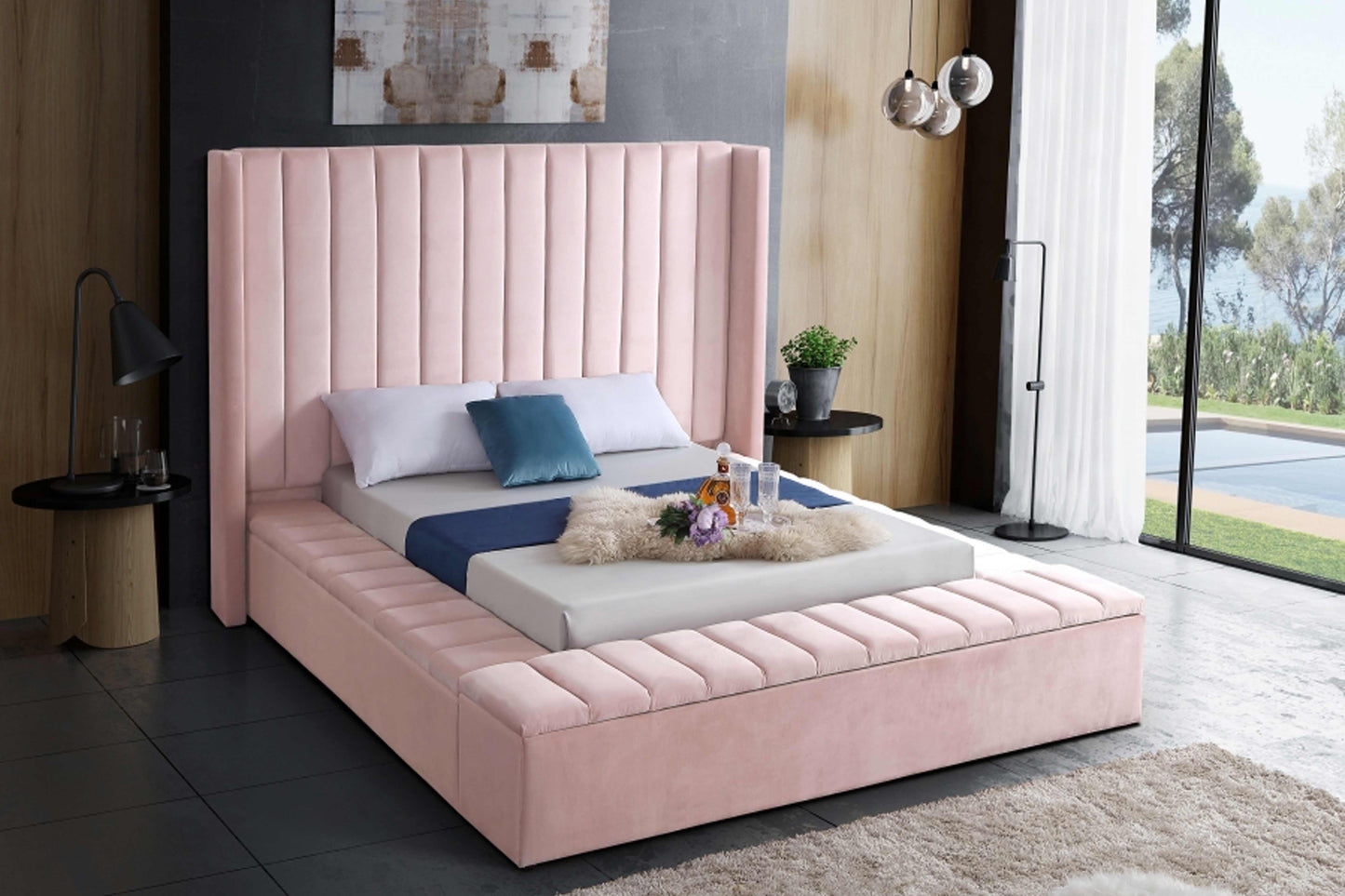 Kiki Velvet Bed SKU: Kiki - Venini Furniture