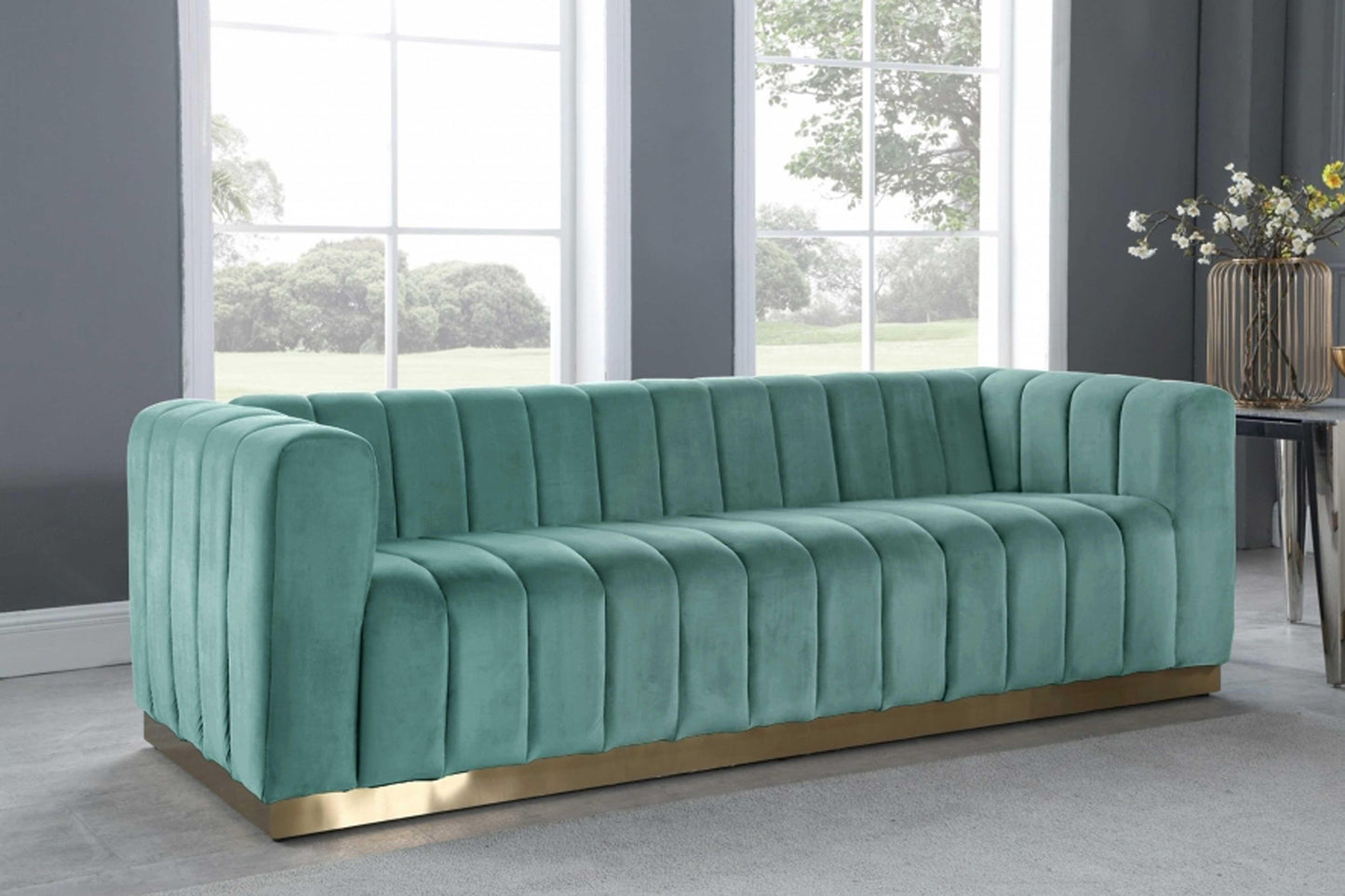 Marlon Velvet Sofa SKU: 603-S - Venini Furniture 
