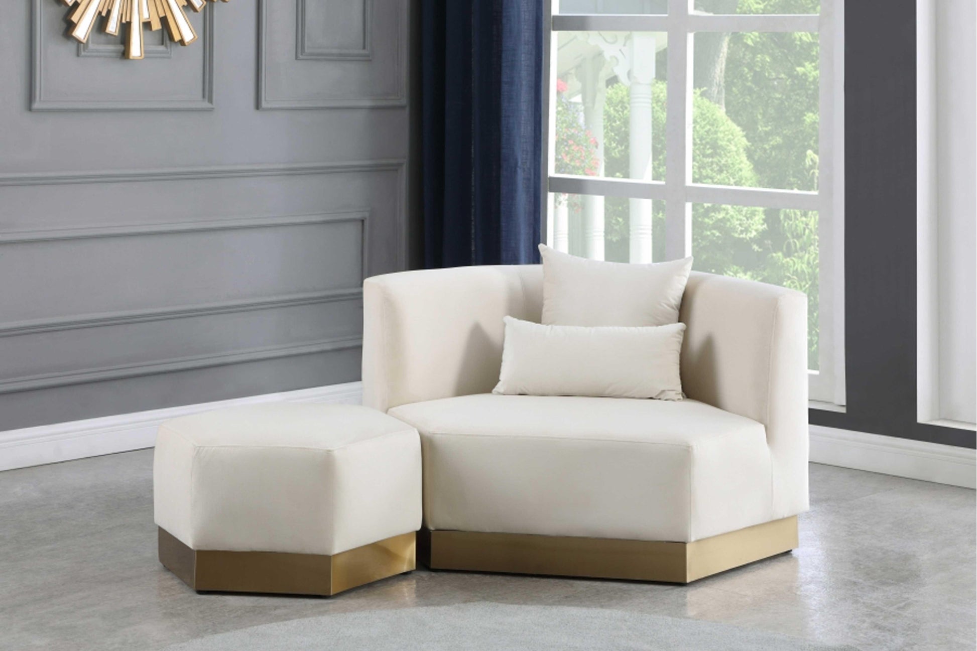 Marquis Soft Velvet 3 pc Sofa Set SKU: 600-S3 - Venini Furniture 